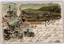 93437 W8492 Furth i Wald Lithographie Burggasse , Pfarrgasse