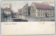 75223 W7532 Niefern Gebrauchsspuren Gasthaus zur Kanne , Rathaus