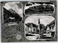 83451 W8235 Piding - Schloss Staufeneck, Gesamtansicht, Petersplatz, Kirche
