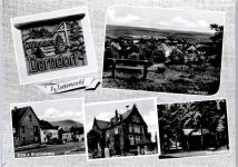 65599 W6255 Dorndorf , Kr Limburg a d Lahn - Teilansicht, Blasiusberg, Schule, Schutzhütte