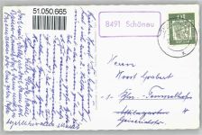 93464 W8491 Schönau , Oberpf - Landpoststempel