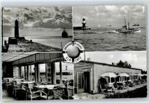 25541 W2212 Brunsbüttelkoog - Elbcafé Rielke, Leuchtturm, Schiff
