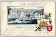Münsingen Prägedruck , Marke entfernt Kaserne Lithographie