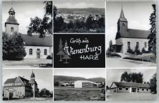 38690 W3387 Vienenburg - Ev. Kirche, Gesamtansicht, Kath. Kirche, Rathaus, Schule
