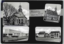 61130 W6361 Assenheim , Hess - Kirche, Rathaus, Schule, Ortspartie