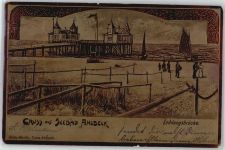 17419 O2252 Seebad Ahlbeck Künstlerkarte Landungsbrücke