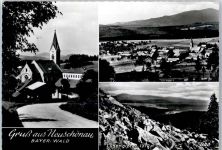94556 W8351 Neuschönau - Totalansicht, Kirche, Luisengipfel