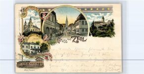 97475 W8729 Zeil - 1898 Kirche Bahnhof Rentamt Mechanische Weberei