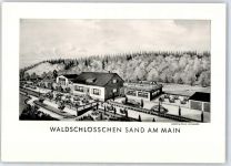 97522 W8729 Sand a. Main Lithographie Waldschlösschen