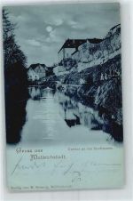 97638 W8744 Mellrichstadt - Stadtmauer , Mondschein