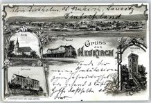 01904 O8505 Neukirch ,Lausitz 1901 Lithographie Kirche Valtenberg Bahnhof Schule