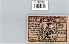 Belgard an der Persante Bialogard Notgeldschein 25 Pfennig