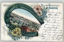29633 W3042 Munster , Örtze 1906 Lithographie Kaserne Truppenübungsplatz