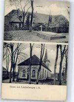 31628 W3076 Landesbergen 1917 - Kirche Pfarrhaus