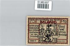 Belgard an der Persante Bialogard Notgeldschein 75 Pfennig