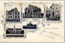 67574 W6522 Osthofen , Rheinhess 1903 - Kirche Kaiserdenkmal