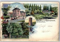 50354 W5030 Hermülheim 1900 Lithographie Gruss aus der Kranzmaar Wasserturm Schützenplatz