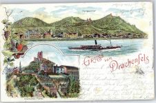 53639 W5330 Drachenfels 1902 Künstlerkarte Gruß vom Drachenfels