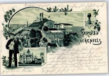 53639 W5330 Drachenfels 1901 Lithographie / Künstlerkarte Gruß vom Drachenfels
