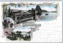 23714 W2423 Malente-Gremsmühlen Lithographie 1898 Hotel Cremsmühlen Diecksee