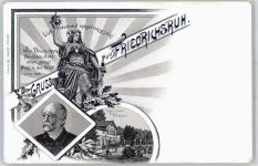 21521 W2055 Friedrichsruh b Hamburg Lithographie Lieb Vaterland magst ruhig sein Hotel Werner