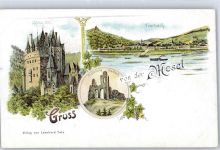 56841 W5580 Trarbach Lithographie Gräfinburg Mosel