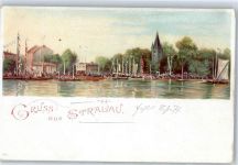 10115 O1020 Friedrichshain Lithographie / Künstlerkarte Stralau
