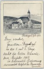 01705 O8210 Potschappel Lithographie 1902 Pfarrhaus