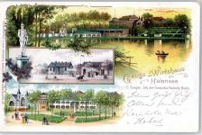 10115 W1000 Halensee Lithographie Gasthaus Saeger am Halensee