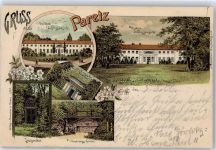 14669 O1551 Paretz Lithographie 1906 Schlossansichten Erinnerungs Grotte
