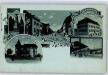 77767 W7604 Appenweier 1897 Lithographie Rathaus Kriegerdenkmal Bahnhof