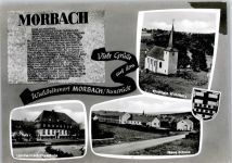 54497 W5552 Morbach , Hunsrück - Neue Schule Landwirtschaftsschule Kirche
