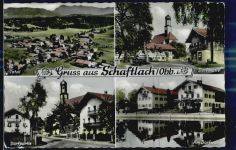 83666 W8176 Schaftlach - Kirche Dorfmitte Dorfteich