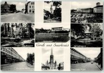 66740 W6630 Saarlouis - Ev. Kirche Rathaus Schwimmbad Ludwigskirche