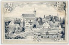 73770 W7306 Denkendorf , Württ 1909 Lithographie Blick auf Denkendorf