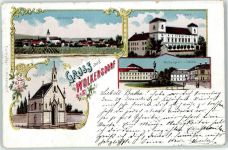 2120 Wolkersdorf im Weinviertel 1901 Lithographie Kirchenplatz