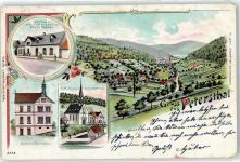 87466 W8967 Petersthal , Allgäu - Gasthaus zum grünen Baum Schulhaus Rathaus