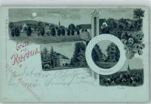 15328 O1211 Reitwein 1901 Mondschein Schloss Kirchplatz Kirche
