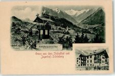 6020 Schönberg im Stubaital Lithographie Gasthaus Jagerhof