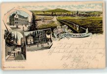 38835 O3606 Osterwieck 1897 Lithographie Mädchenschule Privatschule Schulzentor Sankt Stephanikirche
