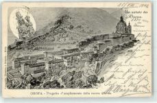 13060 Oropa Lithographie / Künstlerkarte 1902 Progetto d ampliamento della nuova Chiesa