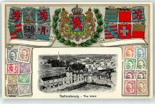 Bettemburg Bétebuerg Prägedruck Bahnhof Wappen Briefmarken