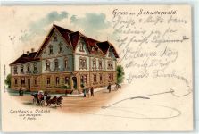 77746 W7601 Schutterwald 1912 Lithographie Gasthaus Zum Ochsen Fahrrad