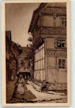 38835 O3606 Osterwieck Lithographie / Künstlerkarte Murrgasse