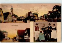 77746 W7601 Schutterwald - Kirchplatz Tracht Kirchstraße Hauptstraße Kirche