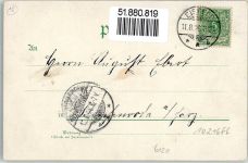 98673 O6120 Eisfeld Lithographie / Künstlerkarte 1899 Schloss Quelle Marktplatz