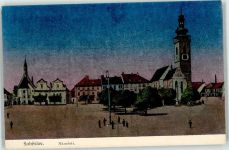 Sobeslav Sobieslau Lithographie Kirche Marktplatz