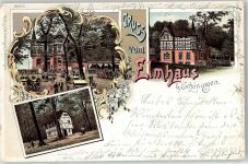 38364 W3338 Schöningen 1896 Lithographie Gasthaus Elmhaus