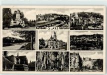 Glatz Klodzko 1942 - Denkmal Kaiser Wilhelm Rathaus Kath. Kirche