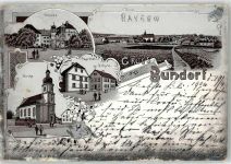 97494 W8729 Bundorf 1904 Lithographie Schloss Kirche Königliche Post Schule